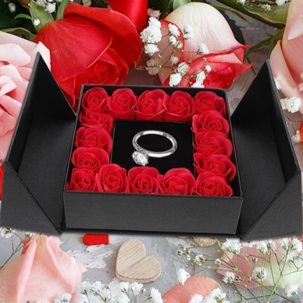 Caja de 16 rosas artificiales + Joya + Dedicatoria - Love vs Style®